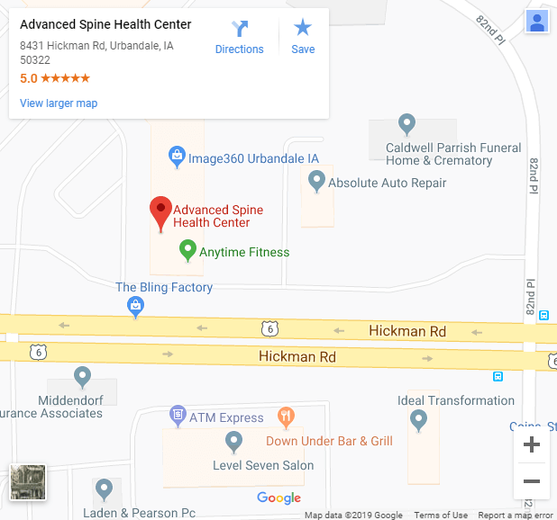 Chiropractic Urbandale IA Map